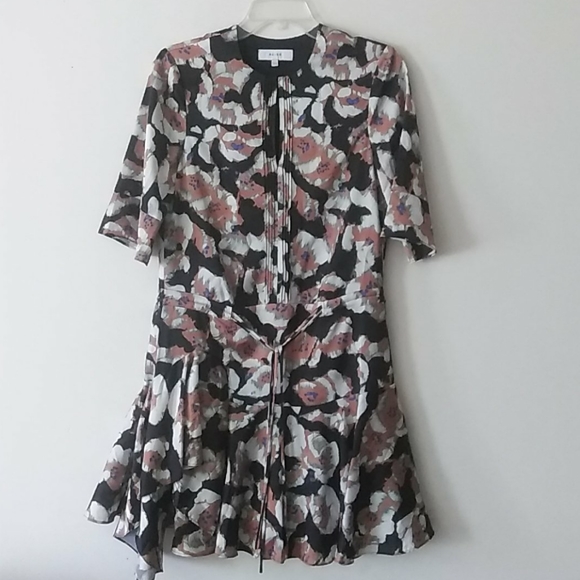Reiss Tianna Sz 0 Floral Multicolored Frilly Dress - Picture 1 of 3